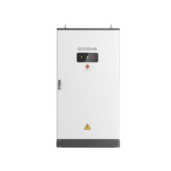 Bảng điều khiển và nút dừng khẩn cấp trên Pin lưu trữ áp cao GoodWe BAT GW112.6-BAT-AC-G10.