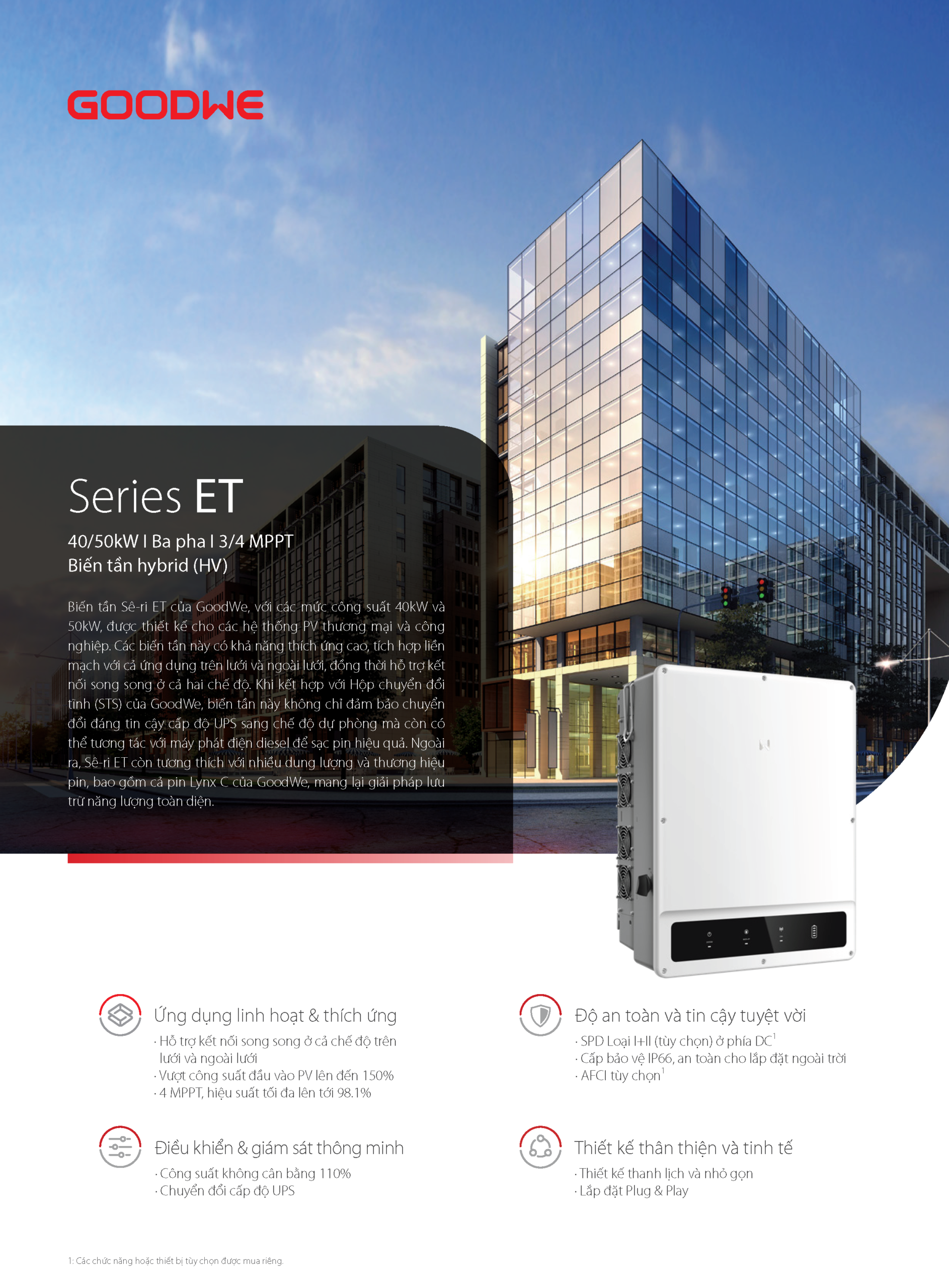 Bảng thông số kỹ thuật Datasheet dòng GoodWe ET 40kW 50kW 3 pha áp cao Bảng thông số kỹ thuật Datasheet dòng GoodWe ET 40kW 50kW 3 pha áp cao