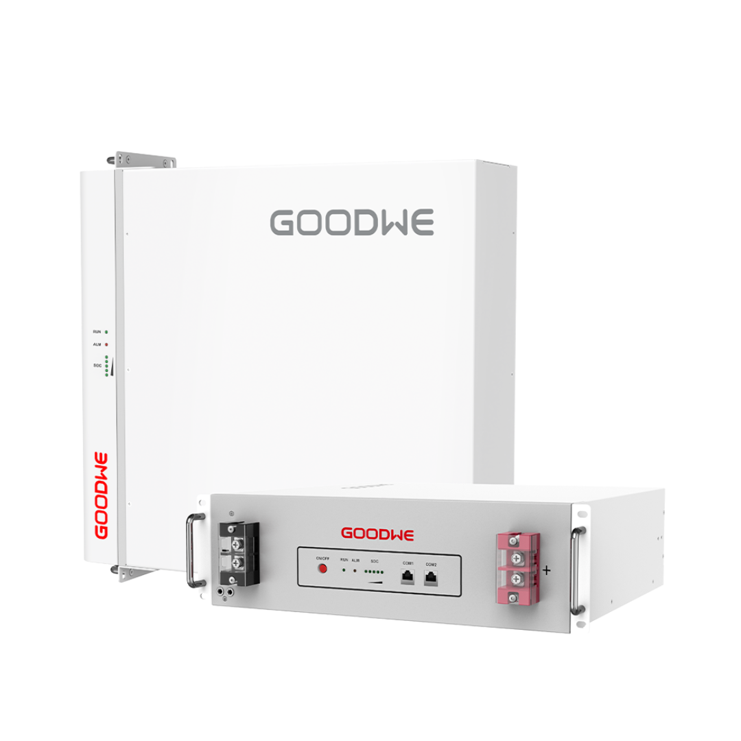 Cổng kết nối Pin lưu trữ điện áp thấp GoodWe Lynx A LX A5.0-10 Cận cảnh đèn báo và nút nguồn trên Pin lưu trữ điện áp thấp GoodWe Lynx A LX A5.0-10.