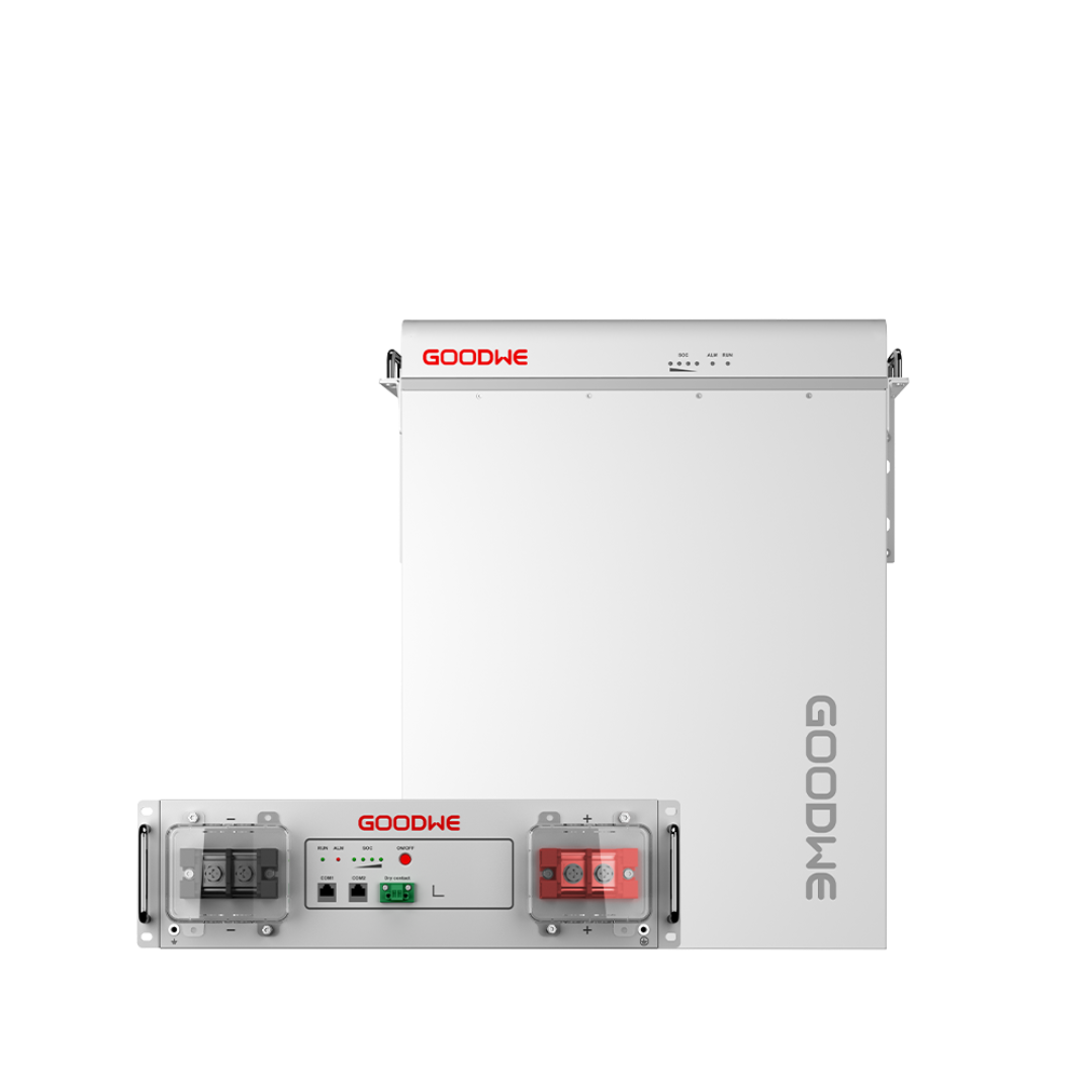 Mặt trước Pin lithium áp thấp GoodWe Lynx A G3 LX A5.0-30 Mặt trước và cổng kết nối chịu tải cao của Pin lithium áp thấp GoodWe Lynx A G3 LX A5.0-30.